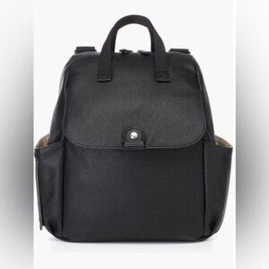 Babymel Robyn Convertible Faux Leather Diaper Backpack - Black